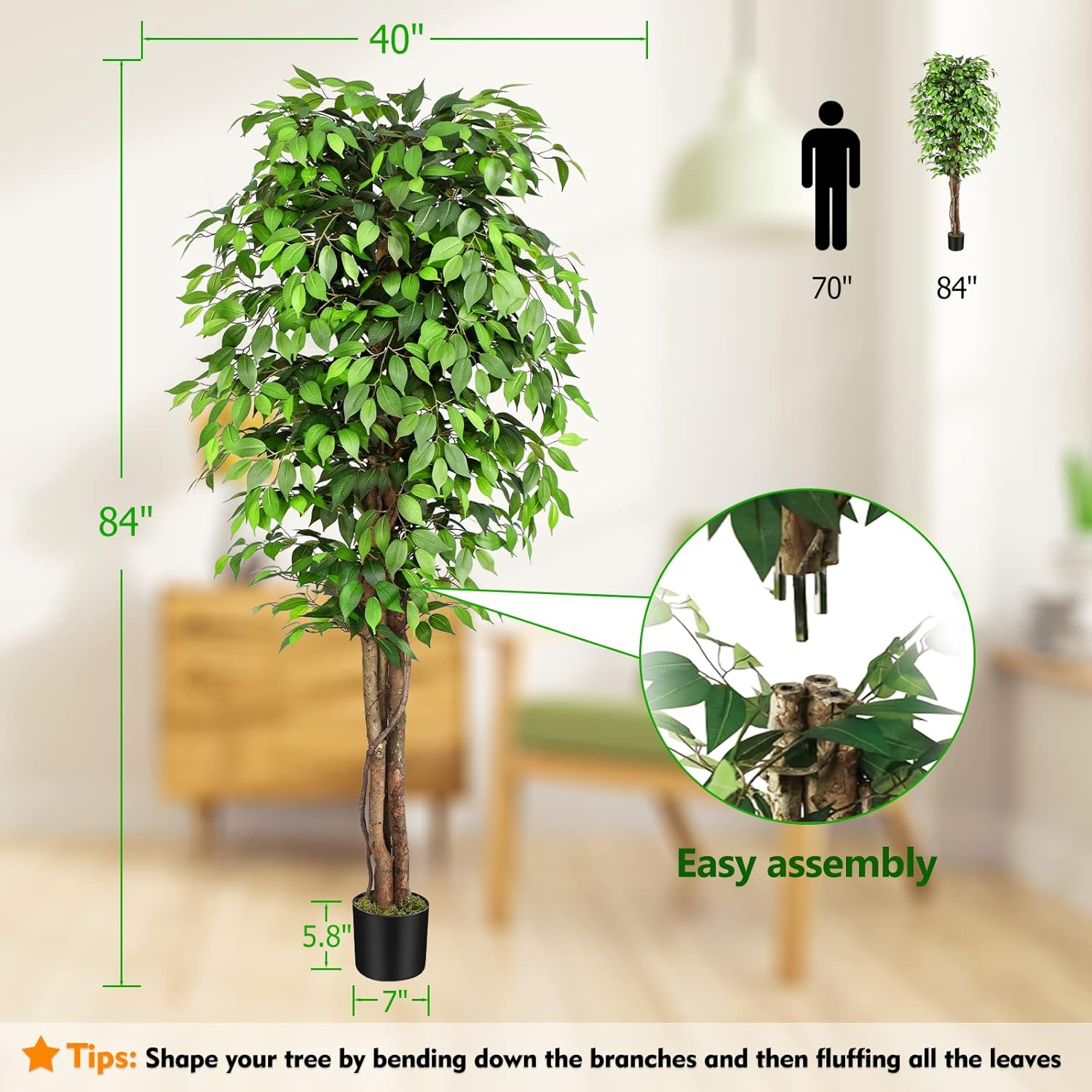 Lifelike Artificial Ficus Tree - огляд і ціна Monstera Adansonii