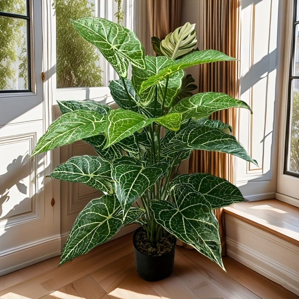 1PC 24 Leaves Artificial Green - огляд і ціна Monstera Adansonii